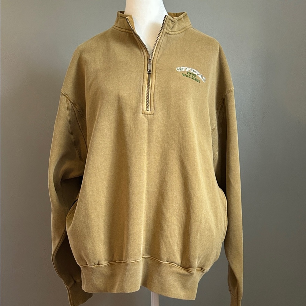 Orvis Unisex Tan Zip-Up Sweatshirt -“Bella’s Official Dog Walker”